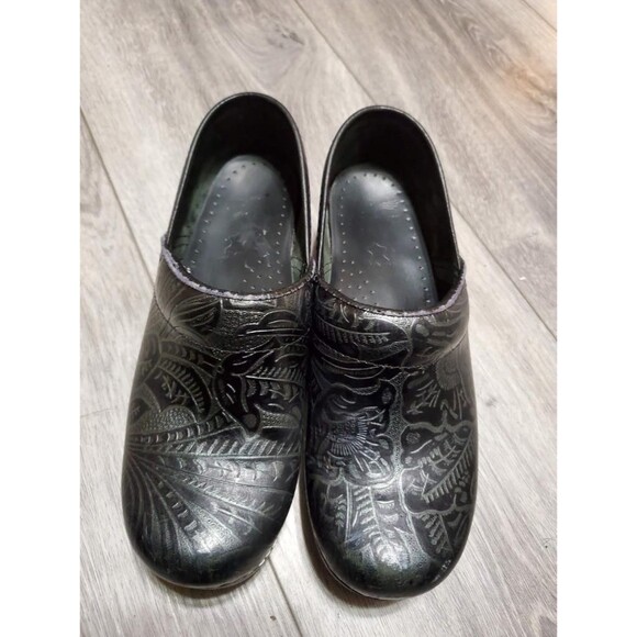 Dansko Clogs Mules Slip on Shoes Black Silver EU size 38 US size 8 - Picture 2 of 8